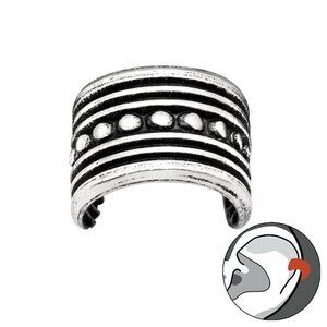 Sterling Silver Semi Wide Ear Cuff​